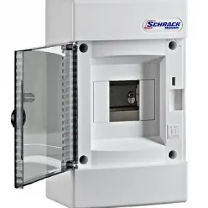 SchrackBK 4modul (1x4P) falon kívüli műanyag kiselosztó füstszínű ajtóval,P40, BK080110 Kedvezményes ár