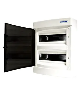 Vedd meg most SchrackBK 24modul (2x12P) falon kívüli műanyag kiselosztó füstszínű ajtóval, IP40, BK080102