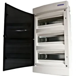 SchrackBK 36modul (3x12P) süllyesztett műanyag kiselosztó füstszínű ajtóval IP40 Szuper akció