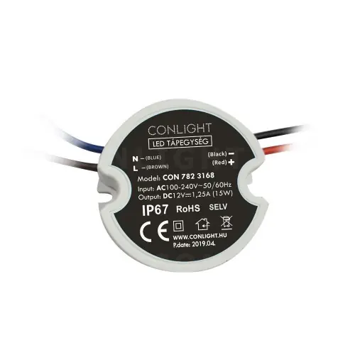 15W 12V IP67 műanyagházas LED tápegység Conlight Nézd meg most