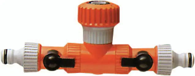 SIROFLEX "T" elágazó 1 tömlőcsatlakozóval (3/4") és 2 elzárható kuplung csatlakozóval Biztonságos vásárlás