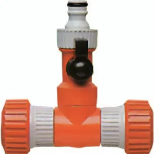 SIROFLEX "T" elágazó 1db elzárható kuplung csatlakozóval és 2db 3/4"-os (19mm) tömlőcsatlakozóval Árengedmény