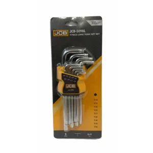 Ingyenes szállítás JCB 9 darabos L típusú hosszú TORX kulcs készlet T10-T50 Cr-V