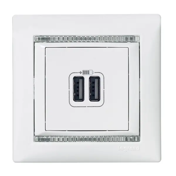 Szerelvény s. USBx2 fehér Ingyenes szállítás