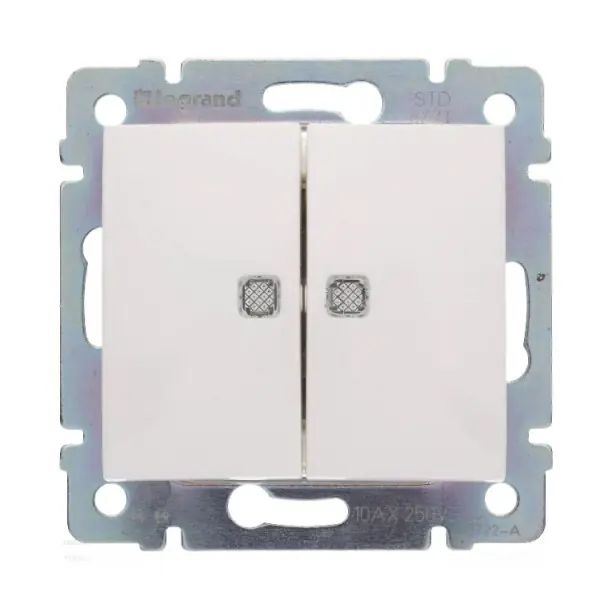 Ajánlat Kapcsoló 2xváltó fehér+sárga glimm jelző