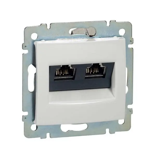 Szuper ajánlat Dugalj s 2xRJ45 (UTP CaT6) fehér