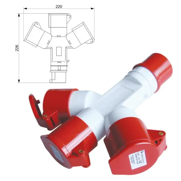 Biztonságos fizetés Dugalj függő 16A 3x(3P+N)