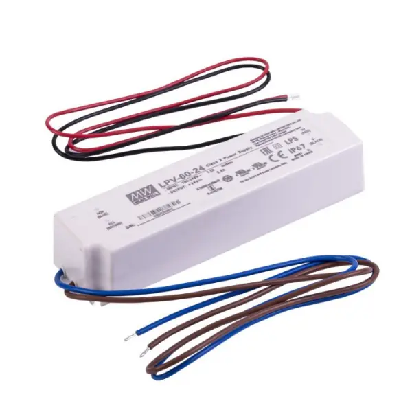 Transzformátor LED 230/24VDC 60W IP67 Ingyenes szállítás