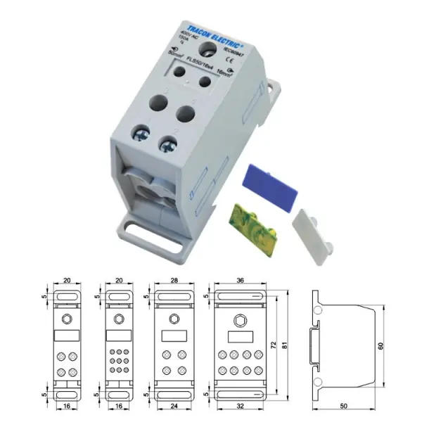 Alacsony ár Fővezeték kapocs 1P 50/4x16mm2 kék