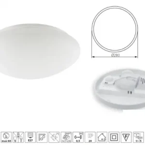 Nézd meg most Lámpatest E27 60W fehér PIRES DL +szenz.