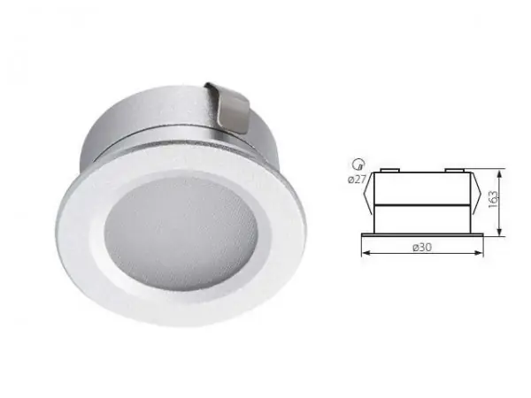 Süllyesztett lámpatest LED 1W króm 4000K Végkiárusítás
