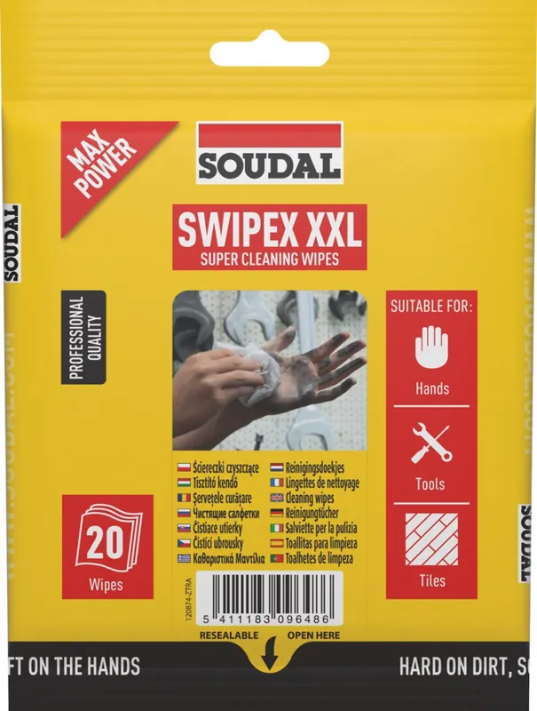 Soudal Swipex ipari tisztítókendő bliszter 20db Kedvezményes ár
