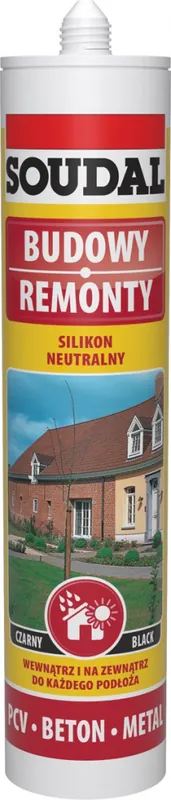 Biztonságos fizetés Soudal neutrális szilikon, fekete 280ml