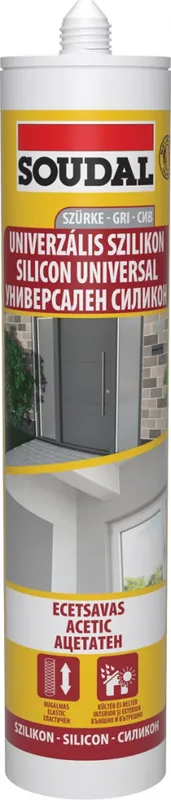Soudal univerzális szilikon, ecetsavas szürke 280ml Vásárlói kedvenc