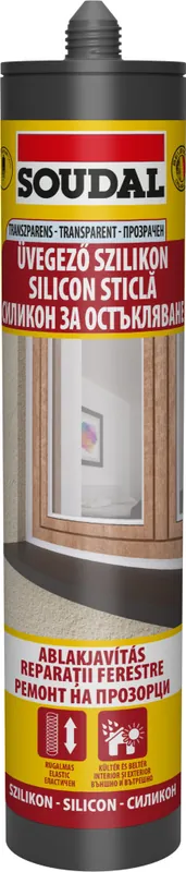 Vásárlói kedvenc Soudal üvegező-univerzális szilikon, ecetsavas transparent 280ml