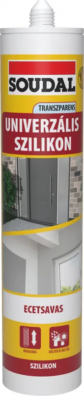 Soudal univerzális szilikon, ecetsavas transparent 280ml Csak ma