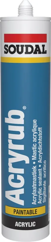 Árcsökkenés Soudal Acryrub szürke 310ml festhető akril tömítő