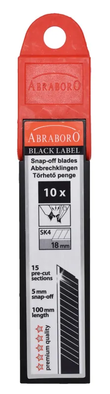 Abraboro törhető penge SK4 Premium 18 mm Black Label (10db/csomag) Expressz kézbesítés